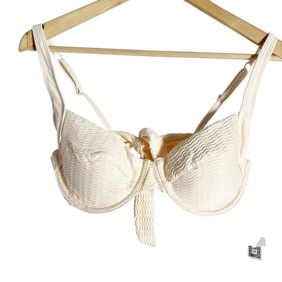 Sanctuary Cream Ribbed Two Piece Underwire Bikini Set Size Large - Picture 1 of 14